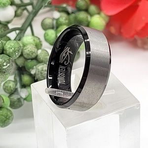 Mens Tungsten Stamped wedding band, ring 💍.